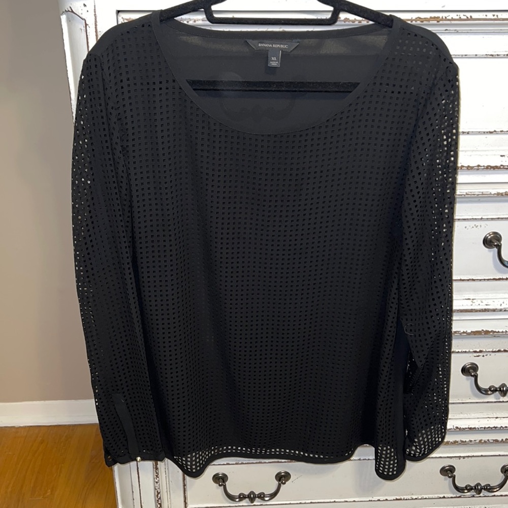 Banana Republic Perforated Long Sleeved Blouse